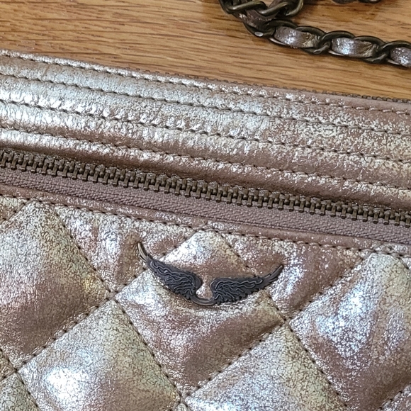 ZADIG AND VOLTAIRE LOUISA PADDED QUILTED LEATHER CROSSBODY SHOULDER BAG - Picture 8 of 9